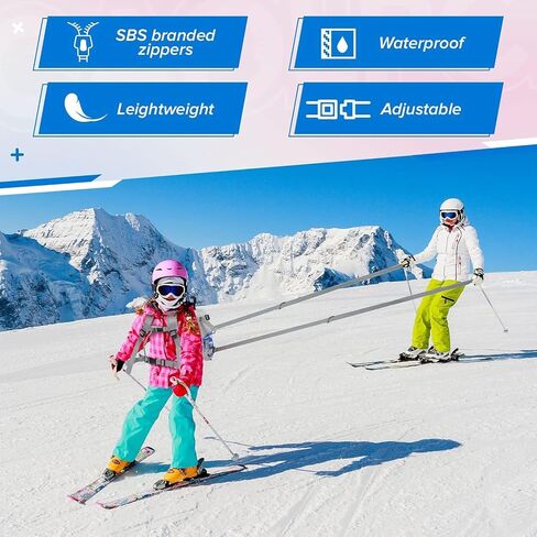 Ski Harness for Kids, Kids Skis Harness Strap with Snowboard Leashes, Toddler Ski Kids Snowboard Teach Speed Control in Saudi Arabia