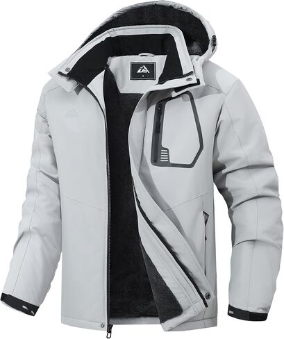Men's Winter Ski Jacket Waterproof Snow Coat,Adjustable Hood & Multiple Pockets for Cold Weather Protection in Saudi Arabia