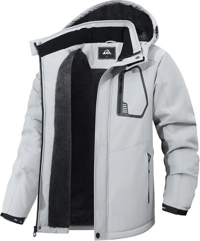 Men's Winter Ski Jacket Waterproof Snow Coat,Adjustable Hood & Multiple Pockets for Cold Weather Protection in Saudi Arabia