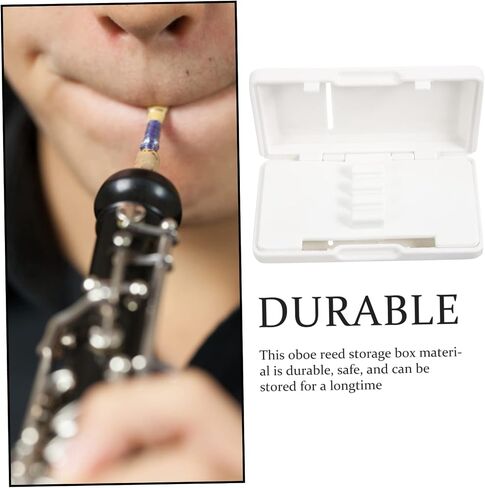 GALPADA Portable Oboe Reed Box Holder – 6-Slot White Reed Container for Oboe Accessories for Musicians and Outdoor Use in Saudi Arabia