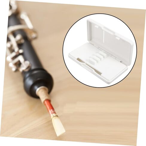 GALPADA Portable Oboe Reed Box Holder – 6-Slot White Reed Container for Oboe Accessories for Musicians and Outdoor Use in Saudi Arabia