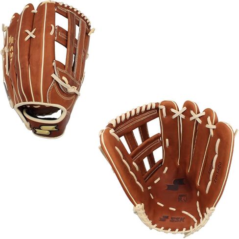 SSK ZSLOW Slowpitch Softball Glove – 12.5" - 13" - 13.5" - 14" – Right & Hand Left Hand Throw (Brown/Camel, 14" - Right Hand Throw) in Saudi Arabia