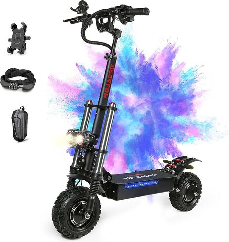 60V 38AH/27AH Electric Scooter Adult,6000W Dual Motors Max Speed 50MPH, Range 45-60 Miles Foldable Electric Scooter with Seat, Dual Suspension All Terrain E-Scooter in Saudi Arabia