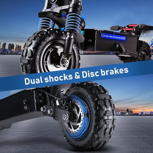 60V 38AH/27AH Electric Scooter Adult,6000W Dual Motors Max Speed 50MPH, Range 45-60 Miles Foldable Electric Scooter with Seat, Dual Suspension All Terrain E-Scooter in Saudi Arabia