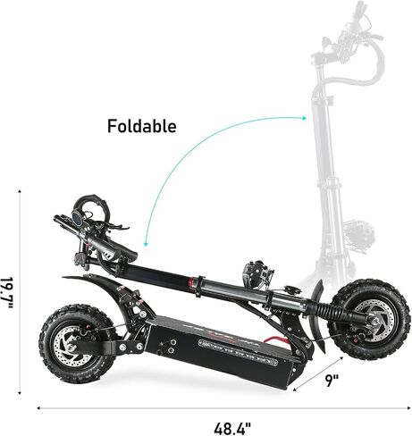 60V 38AH/27AH Electric Scooter Adult,6000W Dual Motors Max Speed 50MPH, Range 45-60 Miles Foldable Electric Scooter with Seat, Dual Suspension All Terrain E-Scooter in Saudi Arabia