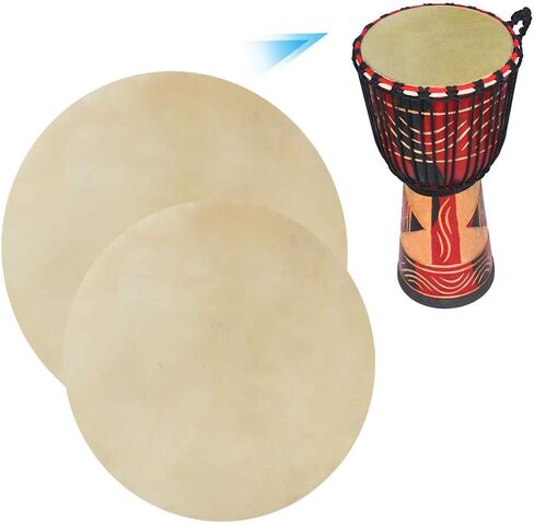 2 Pcs 11.4 Inch Drum Heads, African Sheepskin Bongo Drum Head Accessory for Clear Sound in Saudi Arabia