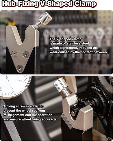 حامل إصلاح الدراجة لعجلة الدراجة للميكانيكيين المحترفين - قاعدة من سبائك الألومنيوم مع حامل أدوات مغناطيسي، ومؤشرات قرص دقيقة لمحاذاة العجلات وفحص دوار القرص in Kuwait