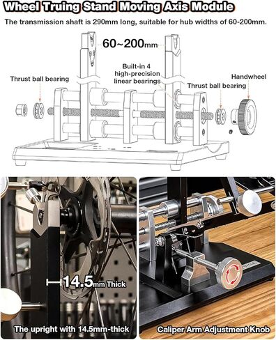 حامل إصلاح الدراجة لعجلة الدراجة للميكانيكيين المحترفين - قاعدة من سبائك الألومنيوم مع حامل أدوات مغناطيسي، ومؤشرات قرص دقيقة لمحاذاة العجلات وفحص دوار القرص in Kuwait