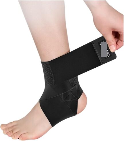 Brace 1Pcs Ankle Brace Men & Women, Orthopedic Brace - Adjustable Compression Wrap Protector(Black-Type 2,10) in Saudi Arabia