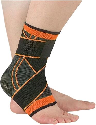 Brace Adjustable Ankle Support Compression Ankle Brace Running Basketball Soccer Outdoor Protector(1 Pcs Black,L) in Saudi Arabia