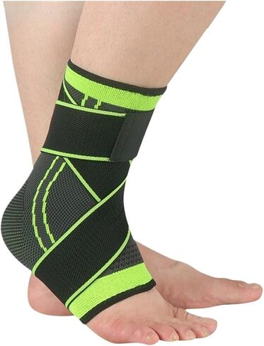 Brace Adjustable Ankle Support Compression Ankle Brace Running Basketball Soccer Outdoor Protector(1 Pcs Black,L) in Saudi Arabia