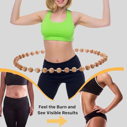 Weighted Hula Exercise Hoop for Adults Weight Loss, Wooden Beads Massage Hoop, 4.2lbs, Fun to Workout in Saudi Arabia