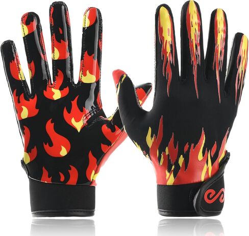 Youth Football Gloves Kids with Ultra Sticky Palm Flag Receiver Gloves in Saudi Arabia