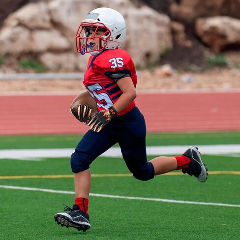 Youth Football Gloves Kids with Ultra Sticky Palm Flag Receiver Gloves in Saudi Arabia