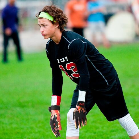 Youth Football Gloves Kids with Ultra Sticky Palm Flag Receiver Gloves in Saudi Arabia