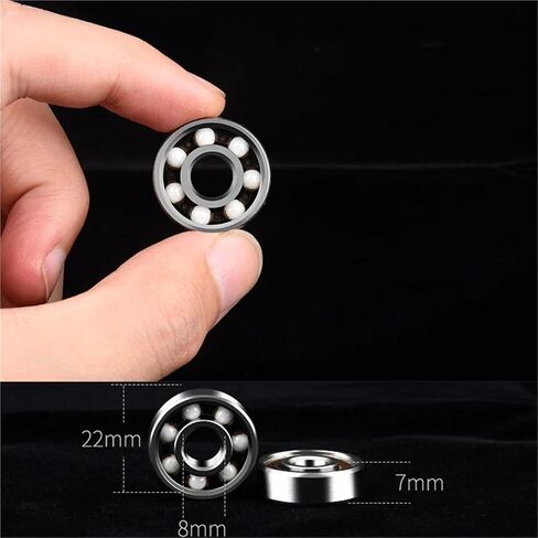 10pcs 608RS Ceramic Ball Inline Roller Skate Wheel Bearing ABEC 11 Anti-Rust Skateboard Wheel Bearing 608 RS 8x22x7mm Shaft(Black) in Saudi Arabia