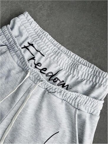 Men's 2 Piece Sweat Sets Embroidered Graphic Hoodies & Double Waisted Baggy Sweatpants in Saudi Arabia