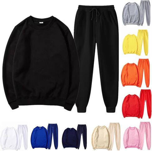 Men'S Tracksuits 2 Piece Set Casual Outfits Crewneck Sweatshirt Tracksuit & Joggers Sweatpants Sweatsuit Set in Saudi Arabia