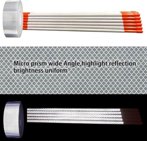 Driveway Marker(High Brightness “Micro Prism "Reflective Materials) 48 Inch 5/16" Dia,30PCS，Fiberglass Reflective Snow Stakes, for Snow Plow Parking Lots,Snow Stakes. in Saudi Arabia