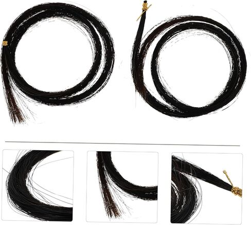 FAVOMOTO 2pcs Professional Bow Hair Repair Kit Bundles of Durable Horsehair for Bow Repair for Musicians Black Color in Saudi Arabia
