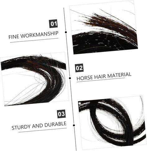 FAVOMOTO 2pcs Professional Bow Hair Repair Kit Bundles of Durable Horsehair for Bow Repair for Musicians Black Color in Saudi Arabia