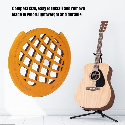 41 Inch Folk Guitar Sound Hole Cover, Acoustic Classical Guitar Hollow Design Protector Cover (Dark Wood) in Saudi Arabia