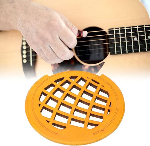 41 Inch Folk Guitar Sound Hole Cover, Acoustic Classical Guitar Hollow Design Protector Cover (Dark Wood) in Saudi Arabia