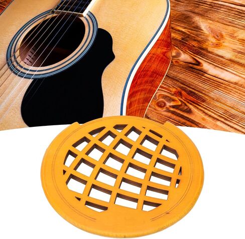41 Inch Folk Guitar Sound Hole Cover, Acoustic Classical Guitar Hollow Design Protector Cover (Dark Wood) in Saudi Arabia
