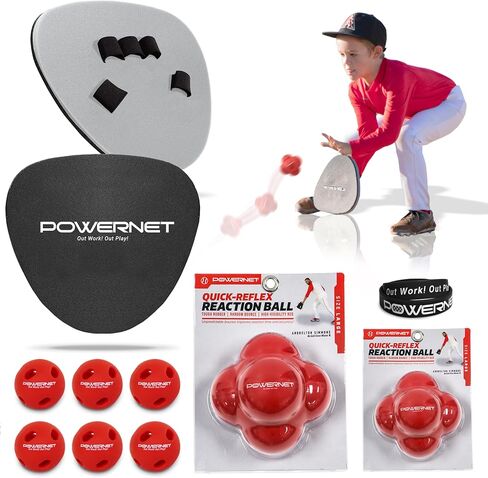 مجموعات PowerNet Perfect Fielder، معدات تدريب البيسبول للبيسبول ذات الأيدي الناعمة، تحسين وقت الانتقال من القفاز إلى اليد، قفازات Fielder المثالية 2-PK، الكسارات الصغيرة، كرات التفاعل، كرات الرغوة التقنية in Saudi Arabia