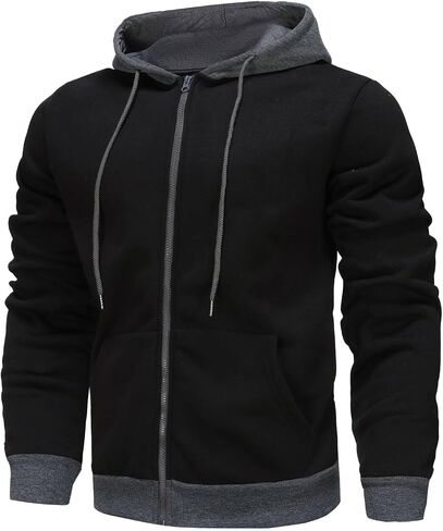 Alalaso Hoodies for Men 2025 Fall Casual Long Sleeve Sweatshirts Trendy Solid Color Drawstring Pullover Full Zip Up Outfits in Saudi Arabia