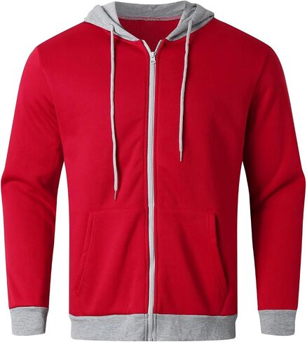 Alalaso Hoodies for Men 2025 Fall Casual Long Sleeve Sweatshirts Trendy Solid Color Drawstring Pullover Full Zip Up Outfits in Saudi Arabia