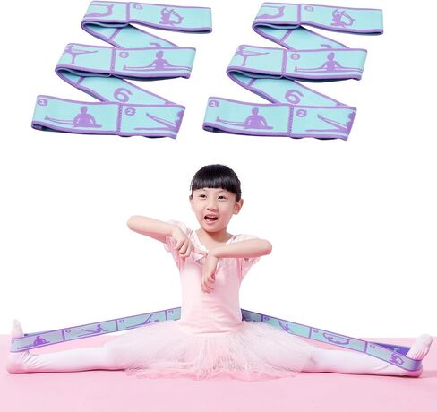 2 Pcs Kids Stretch Bands Dance Stretching Straps for Children Gymnastics Equipment Dance Training Elastic Band for Kids Multi-Loop Numbered Stretch Band for Ballet Cheerleading-8 Loops in Saudi Arabia