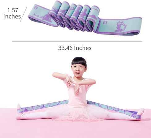 2 Pcs Kids Stretch Bands Dance Stretching Straps for Children Gymnastics Equipment Dance Training Elastic Band for Kids Multi-Loop Numbered Stretch Band for Ballet Cheerleading-8 Loops in Saudi Arabia