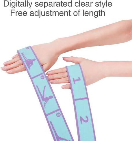 2 Pcs Kids Stretch Bands Dance Stretching Straps for Children Gymnastics Equipment Dance Training Elastic Band for Kids Multi-Loop Numbered Stretch Band for Ballet Cheerleading-8 Loops in Saudi Arabia