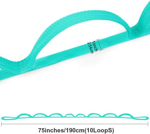 10 Loops Non-Elastic Stretch Strap for Home Workout, Exercise, Pilates and Gymnastics in Saudi Arabia