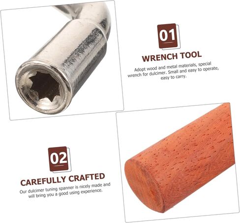Professional Dulcimer Tuning Wrench Octagonal Metal and Wood Spanner Tool Handheld Instrument Tuner for Precise Tone in Saudi Arabia