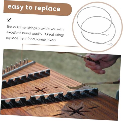 2Pcs Steel Dulcimer Strings Replacement Parts Instrument Strings for Dulcimer Players Easy to Install with Standard Tension for Resonant Sound Quality in Saudi Arabia
