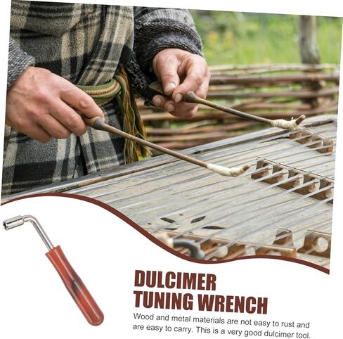 Professional Dulcimer Tuning Wrench with Wood Handle Metal Tone Tuning Tool for Model Instrument Repair and Maintenance in Saudi Arabia