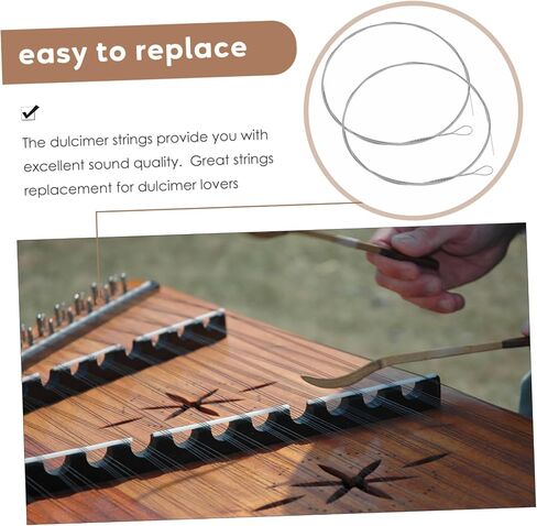 2Pcs Dulcimer Replacement Steel Strings Crisp Sound Musical Instrument Accessories for Learners and Players in Saudi Arabia