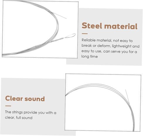 2Pcs Dulcimer Replacement Steel Strings Crisp Sound Musical Instrument Accessories for Learners and Players in Saudi Arabia