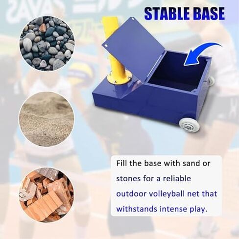 Adjustable Volleyball & Badminton Poles with Heavy-Duty Stand | 5ft-6.8ft Height | Easy-Mobility Wheels | Perfect for Training Kids, Adults & Schools in Saudi Arabia