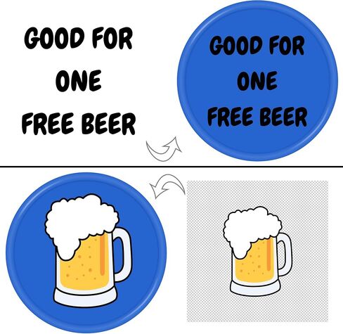 500 Custom Plastic Chips,Personalized Your Own Photo/Text/Logo on a Chip Double Sided Printing,Good for Beer or Drink in Bar Token in Kuwait