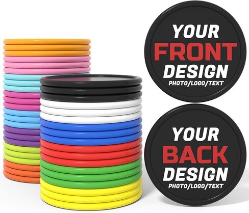 200-1000 Pcs Custom Plastic Chips, Personalized Drink Tokens with Image or Text, HD Double-Sided Full Color Printing, Good for Bar Token, Party, Corporate, or Gifts in 15 Color in Saudi Arabia