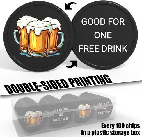 200-1000 Pcs Custom Plastic Chips, Personalized Drink Tokens with Image or Text, HD Double-Sided Full Color Printing, Good for Bar Token, Party, Corporate, or Gifts in 15 Color in Saudi Arabia