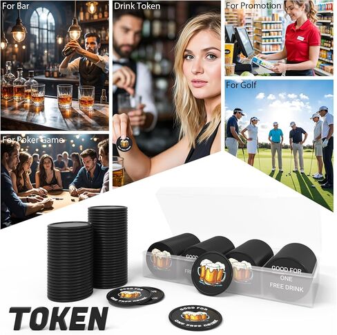 200-1000 Pcs Custom Plastic Chips, Personalized Drink Tokens with Image or Text, HD Double-Sided Full Color Printing, Good for Bar Token, Party, Corporate, or Gifts in 15 Color in Saudi Arabia