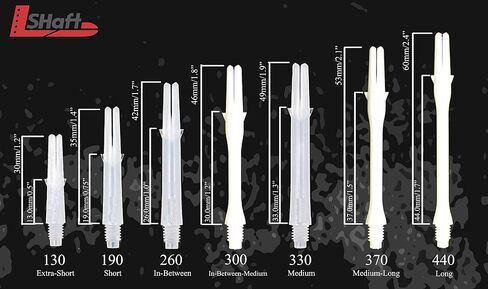 Dart Shafts | Clear Black | Long 330 | 1 Set (3 Shafts) | for Soft Tip & Steel Tip Darts in Saudi Arabia
