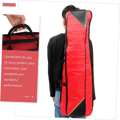Oxford Cloth Trombone Case Thickened Portable Instrument Protective Bag for Tenor Trombone with High Tensile Strength and Abrasion Resistance Red in Saudi Arabia