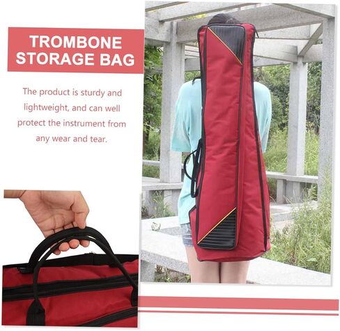 Oxford Cloth Trombone Case Thickened Portable Instrument Protective Bag for Tenor Trombone with High Tensile Strength and Abrasion Resistance Red in Saudi Arabia