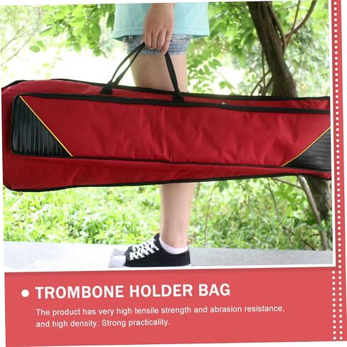 Oxford Cloth Trombone Case Thickened Portable Instrument Protective Bag for Tenor Trombone with High Tensile Strength and Abrasion Resistance Red in Saudi Arabia