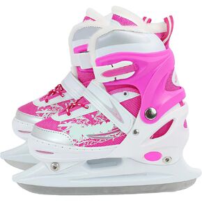 Kids Ice Skates Adjustable, Sizes 39-42, Beginner, Carbon Steel Blades, Breathable Mesh, Ankle Protective Support, Cushioned Warm Liner in Kuwait